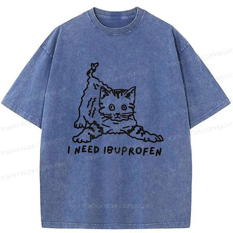 Japanese Cat Washed T-Shirt for Gift Idea