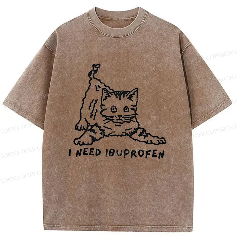 Unisex Washed T-Shirt with Japanese Cat