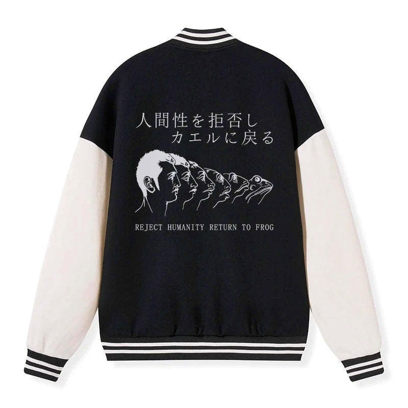 Kyoto-Lion Return To Frog Embroidery Varsity Jacket