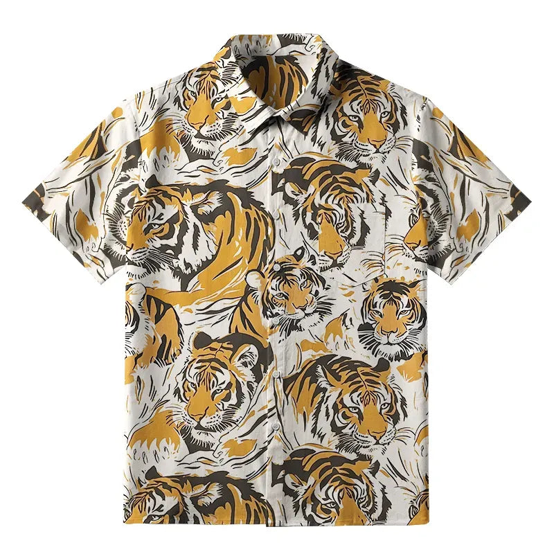 Vintage Japanese Tiger Shirt for Summer