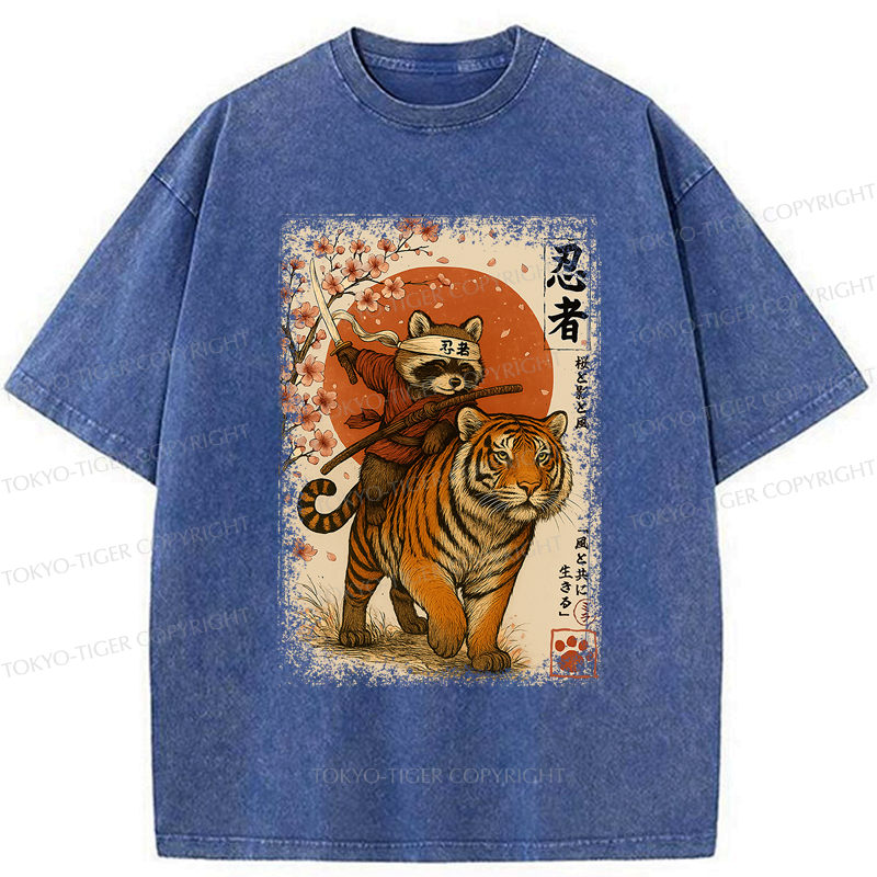 vintage ukiyoe samurai tiger tee