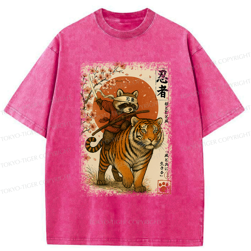 vintage ukiyoe samurai tiger tee