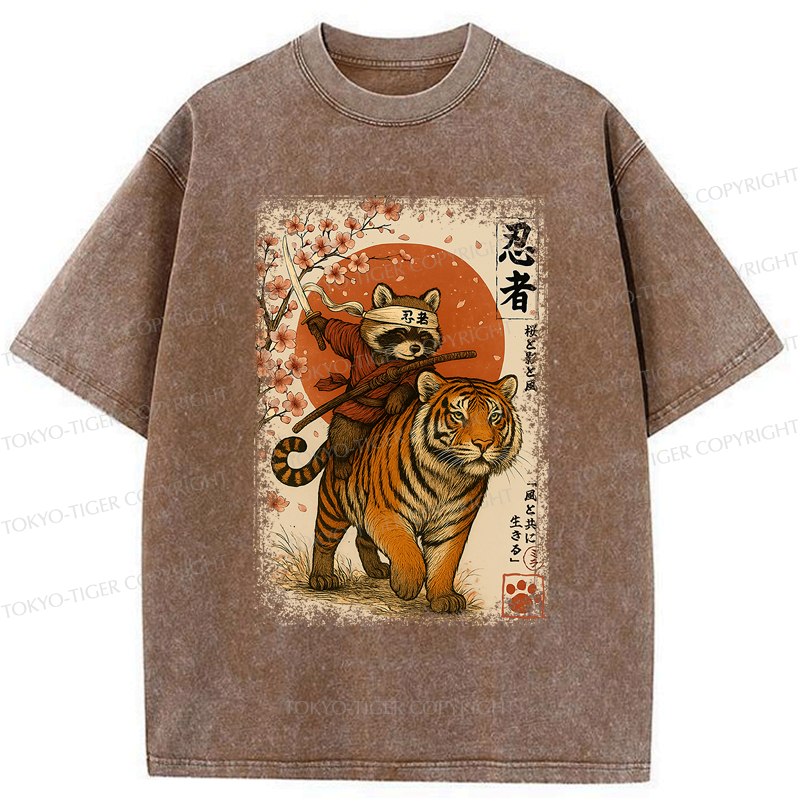 vintage ukiyoe samurai tiger tee