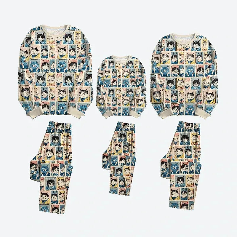 Many Cats Japanese Pajama for Vacation