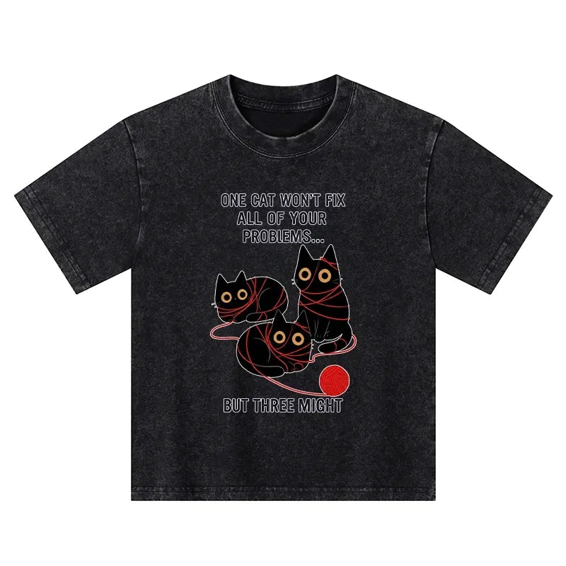 vintage washed cat t-shirt on sale