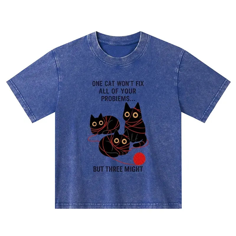 vintage washed cat t-shirt on sale