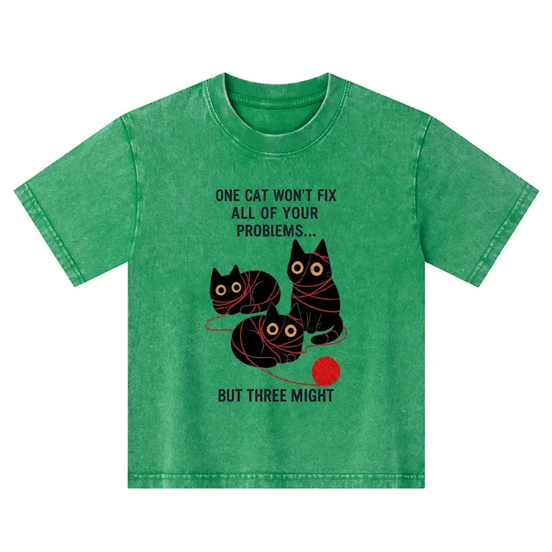 vintage washed cat t-shirt on sale