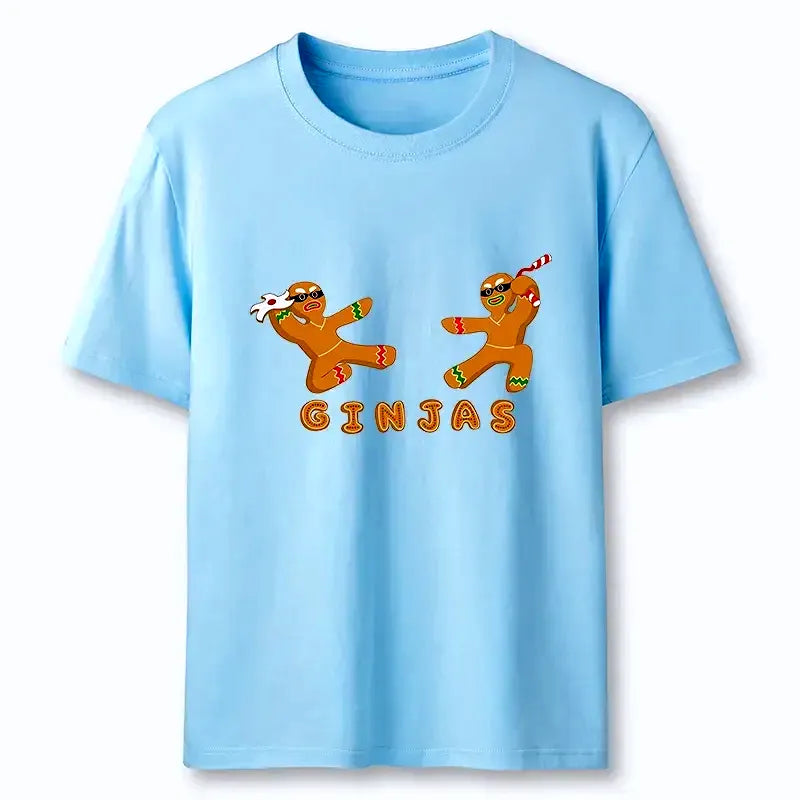Kyoto Lion Gingerbread Cotton T-Shirt for Summer