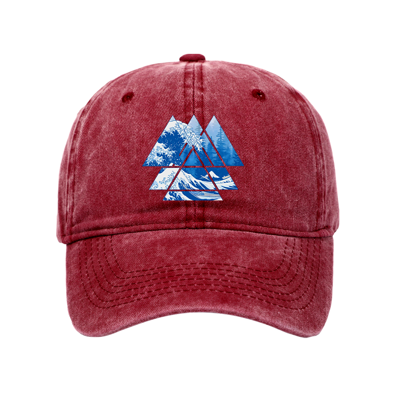 Kyoto-Lion The Great Wave Washed Cap