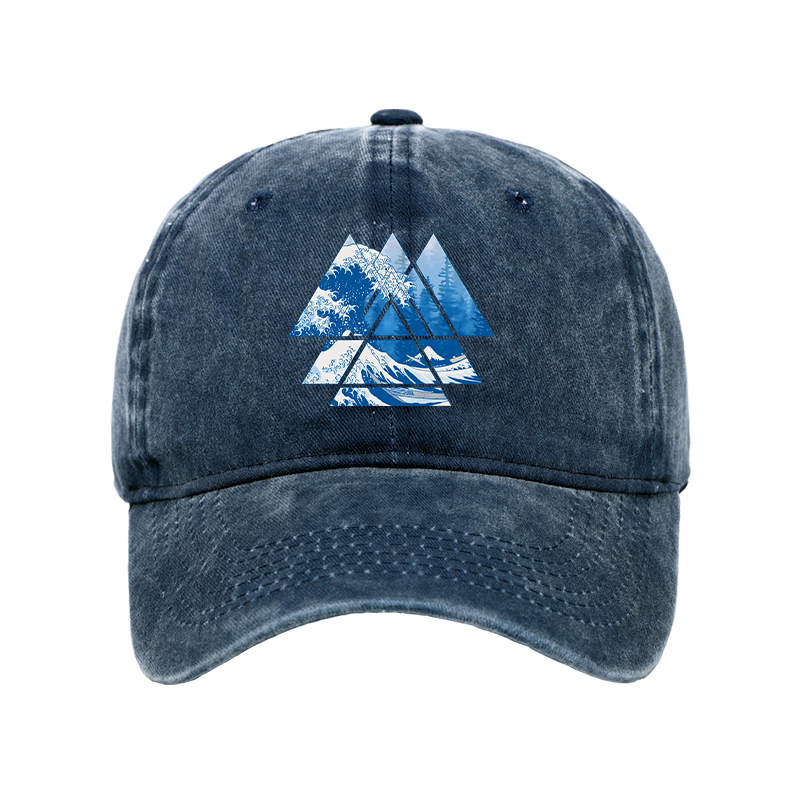 Kyoto-Lion The Great Wave Washed Cap