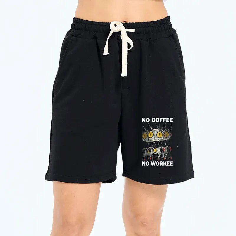 Kyoto-Lion No Coffee No Workee Unisex Shorts