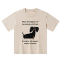 Kyoto-Lion Dachshund Real Humor Funny Meme Kids Washed T-Shirt