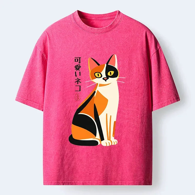 Washed Unisex Cat Tee Trending Item