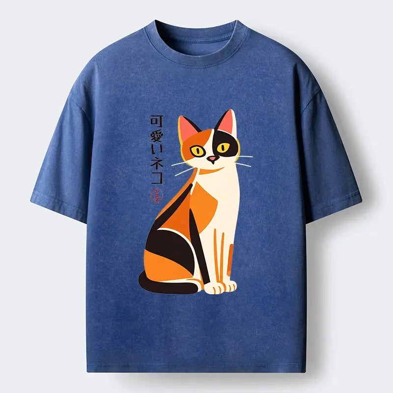 Japanese Cat Art T-Shirt Gift Idea