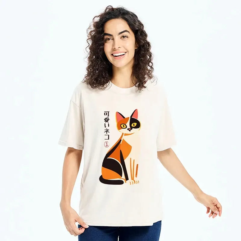 Japanese Cat Art T-Shirt Gift Idea