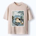Japanese Cat Art T-Shirt for Summer