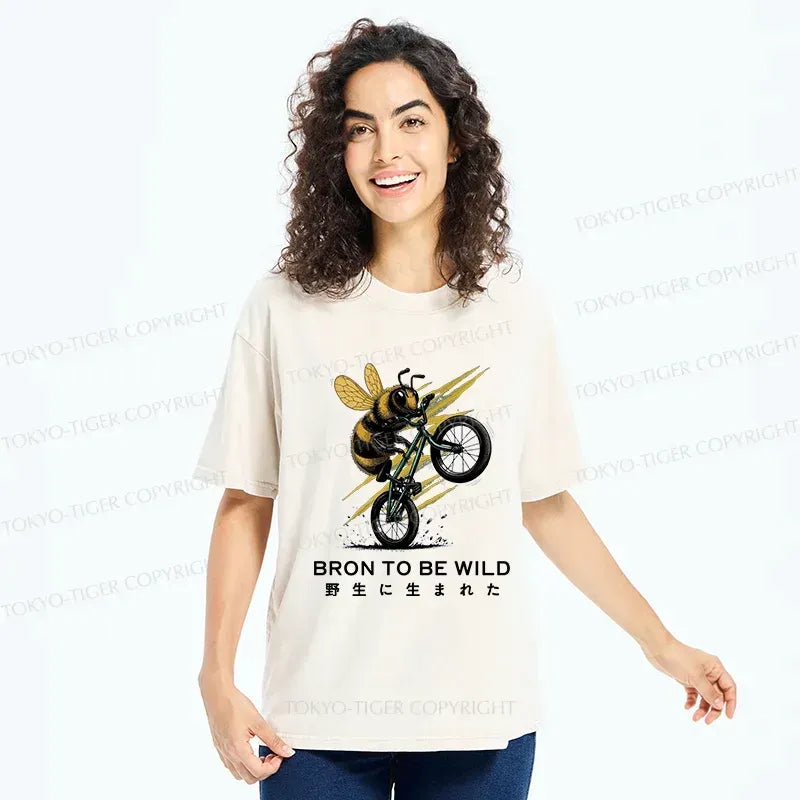 Kyoto-Lion Washed T-Shirt for Everyday Wear
