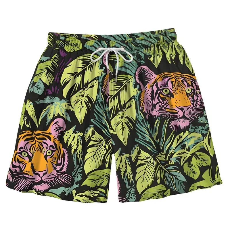 Kyoto Lion Tiger Swim Trunks for Beach