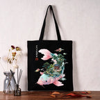 Japanese Koi Canvas Tote Bag for Everyday