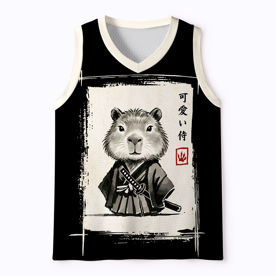 Kyoto-Lion Chonky Samurai Capybara Mesh Tank Top
