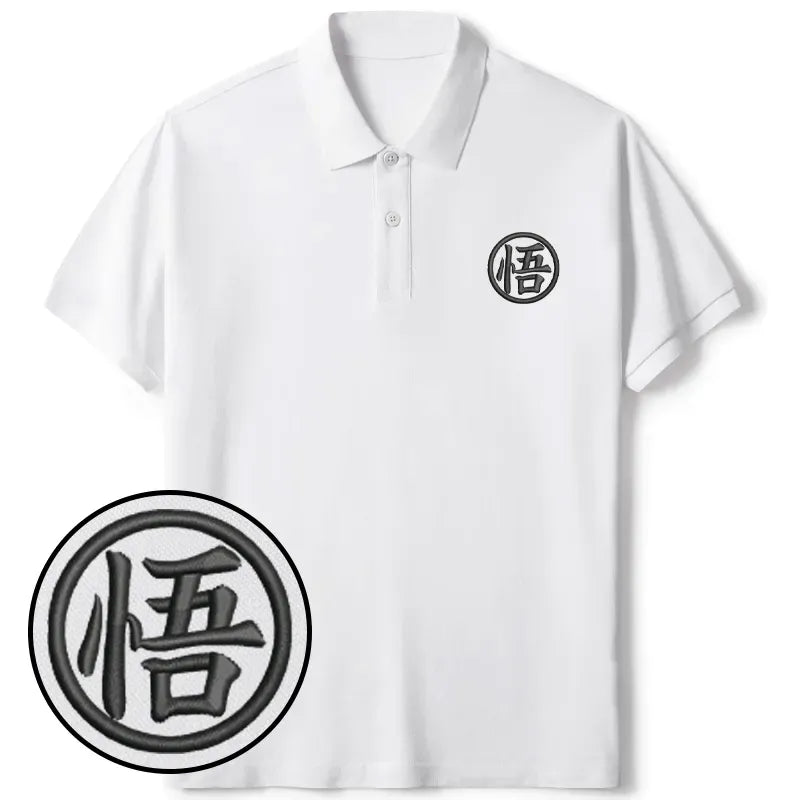 Japanese Kanji Polo Shirt for Summer Vacation
