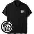 Kyoto-Lion Enlightenment Janpanese Kanji Embroidered Polo T-Shirt