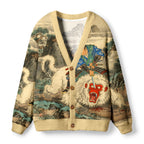 Kyoto-Lion Samurai Kills Monkey Ugly Cardigan Sweater