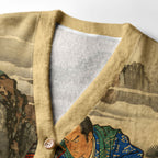 Kyoto-Lion Samurai Kills Monkey Ugly Cardigan Sweater