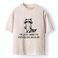 Japanese Minimal Raccoon T-Shirt for Daily Wear