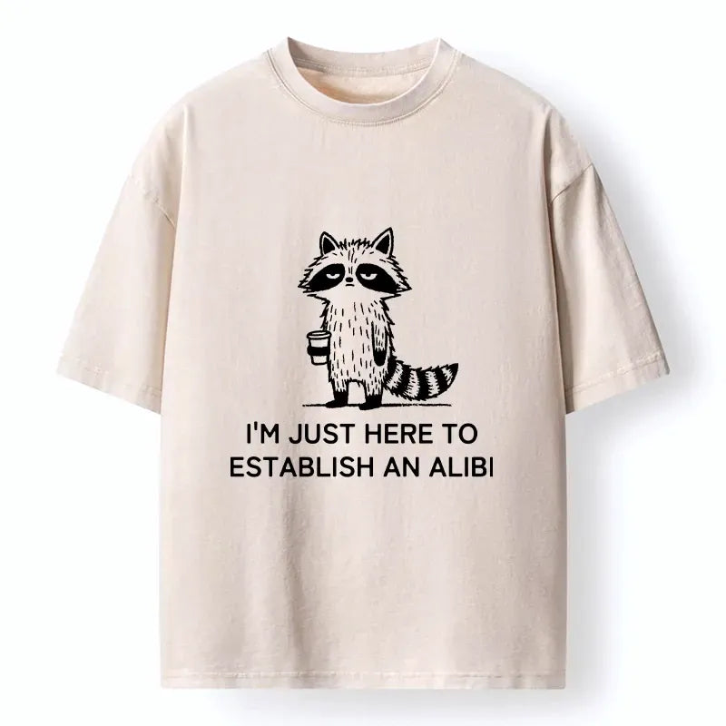 Japanese Minimal Raccoon T-Shirt for Daily Wear