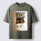 Japanese Ukiyo-e Cat T-Shirt for Streetwear