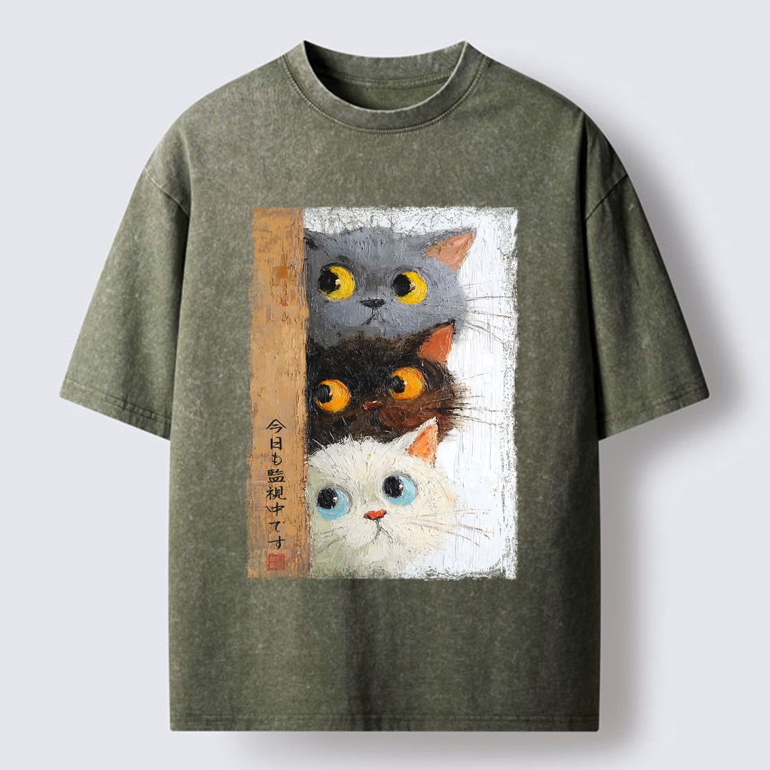 Japanese Ukiyo-e Cat T-Shirt for Streetwear