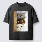 Japanese Ukiyo-e Cat T-Shirt for Streetwear