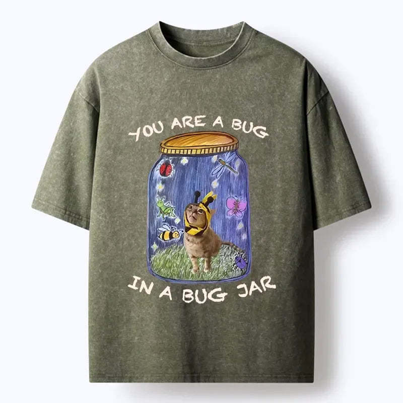 funny meme cat bug graphic t-shirt