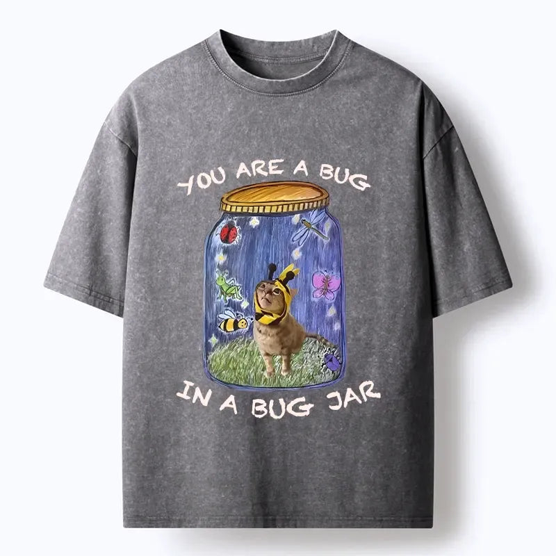 funny meme cat bug graphic t-shirt