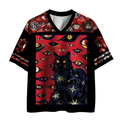 Occult Black Cat Mesh Jersey for Streetwear
