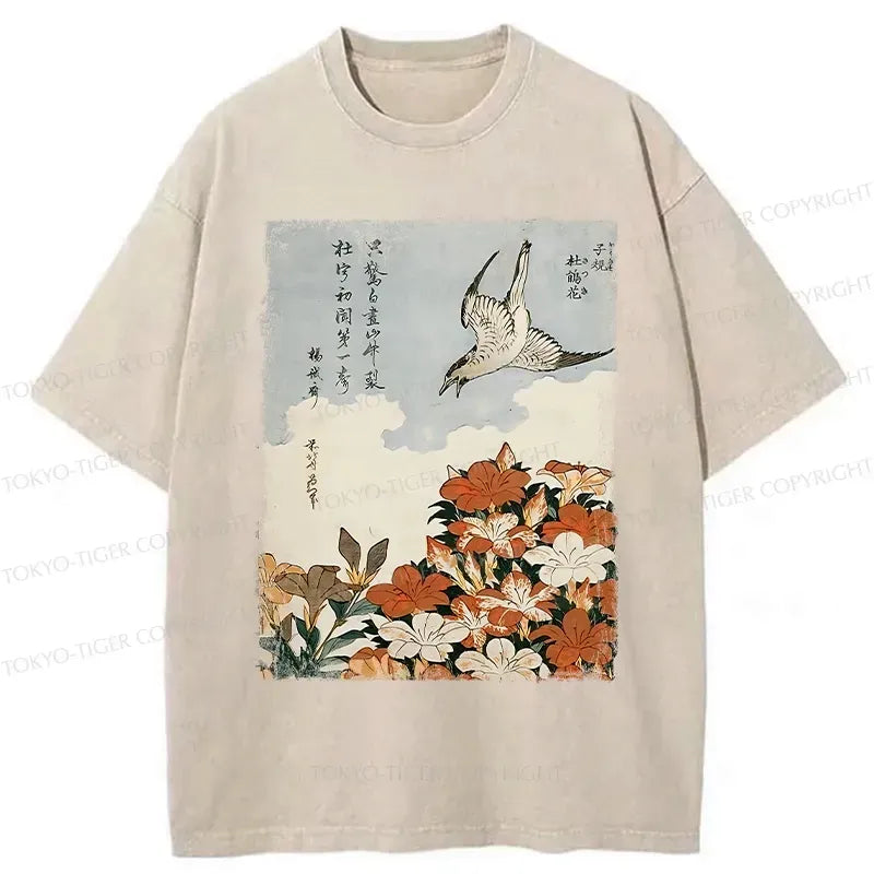 Japanese Azalea Washed T-Shirt for Travel