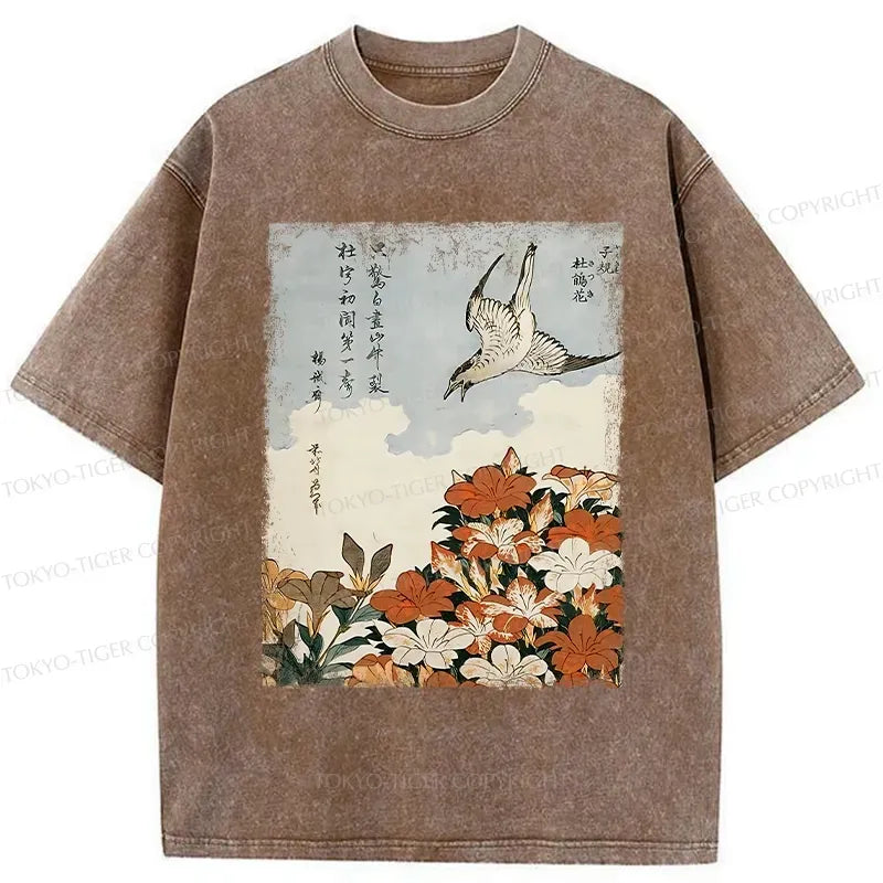 Japanese Azalea Washed T-Shirt for Travel