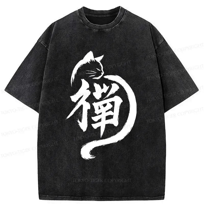 Kyoto Vintage Cat T-Shirt for Daily Wear