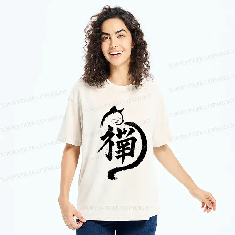 Kyoto Vintage Cat T-Shirt for Daily Wear