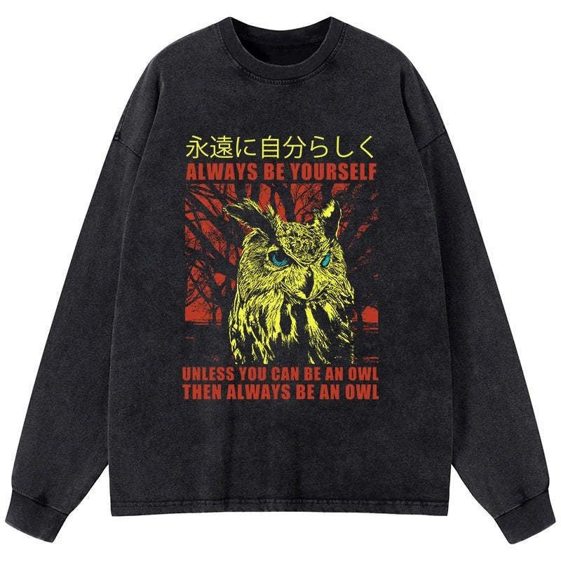 Kyoto-Lion Always Be Yourself Japanese Washed Long Sleeve T-Shirt