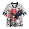 Unisex Japanese Eagle Print Mesh Jersey on Sale