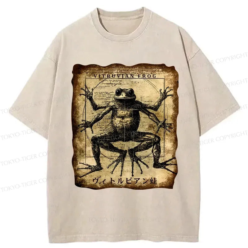 Kyoto-Lion Vitruvian Frog Washed T-Shirt