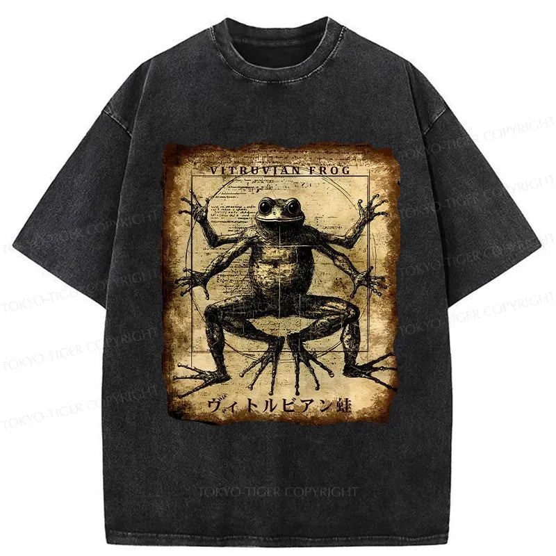 Kyoto-Lion Vitruvian Frog Washed T-Shirt