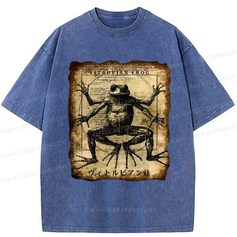 Kyoto-Lion Vitruvian Frog Washed T-Shirt