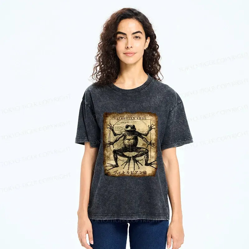 Japanese vintage frog t-shirt for daily wear