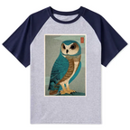 japanese woodblock owl t-shirt free shipping