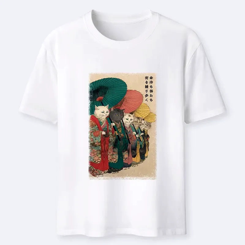 Unisex cotton cat t-shirt for daily wear