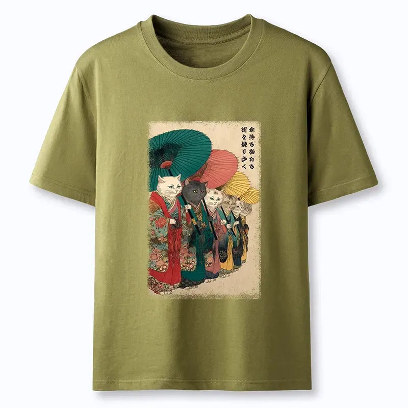 Unisex cotton cat t-shirt for daily wear
