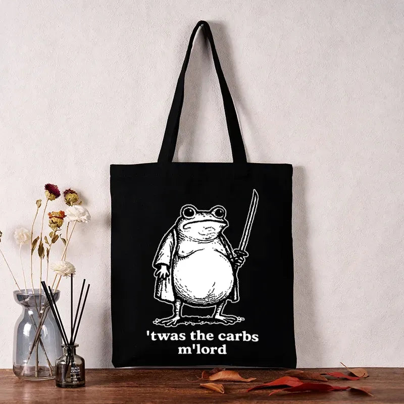 Kyoto-Lion Funny Fat Samurai Frog Tote Bag